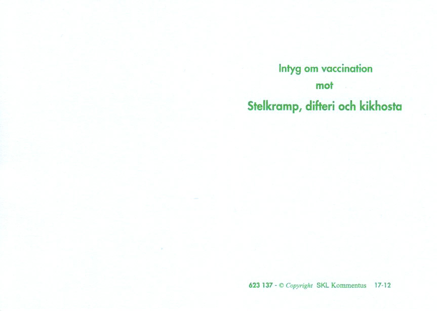 Bok: Vaccinationskort - DTP