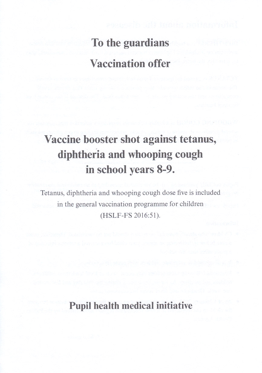 Bok: Medgivande Påfyllnadsdos vaccin DTP - Engelska